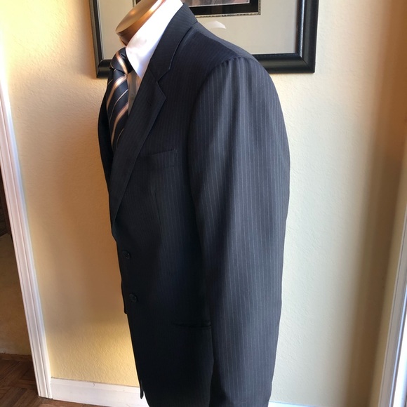 Armani Italian Wool Black Pinstripe Barney’s NYC - Picture 10 of 17